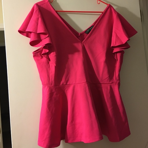 Pink peplum top