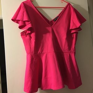 Pink peplum top