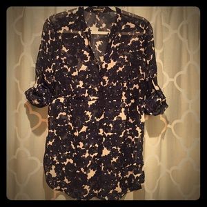 Express sheer tunic length blouse
