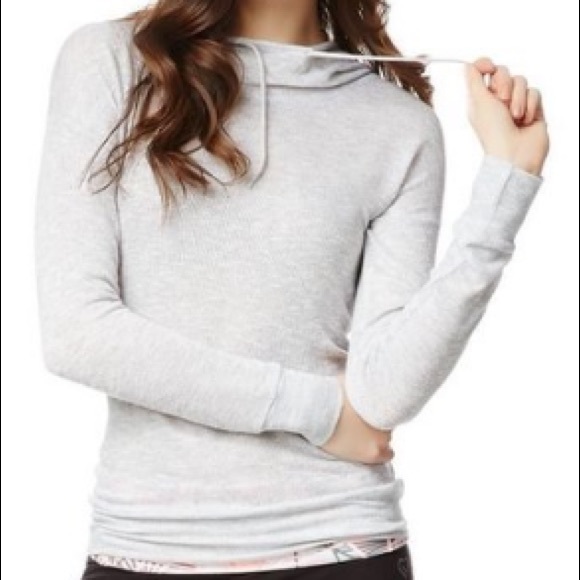 Light teal knit hooded sweater