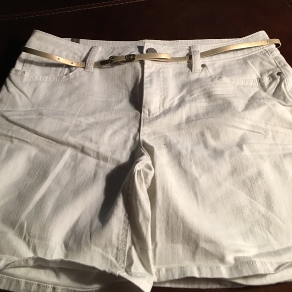White denim shorts