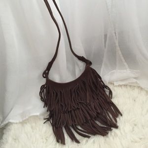 Mini brown Fringe Purse