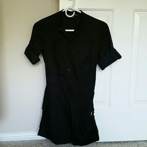 A/X Armani Exchange black shorts jumpsuit, size P0