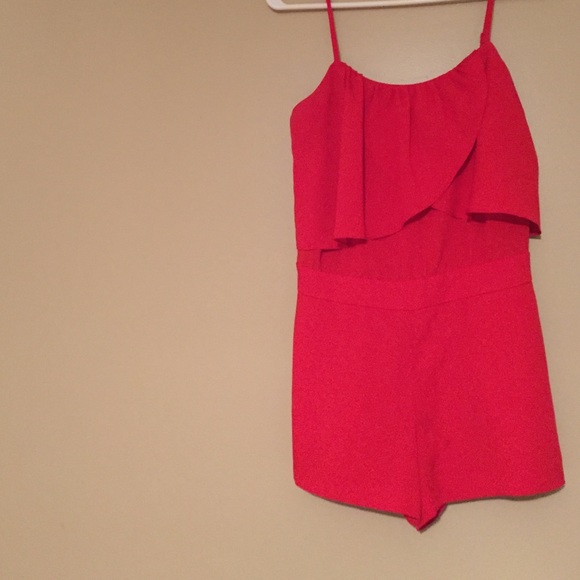 Red one piece romper