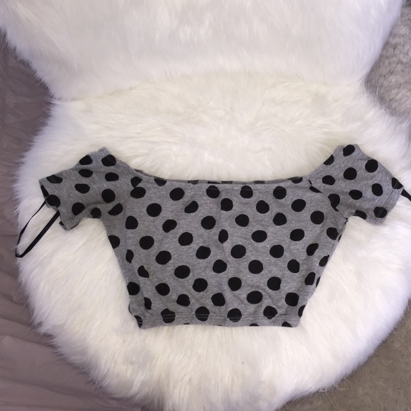 Forever 21 Off the Shoulder Polka Dot cropped top