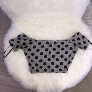 Forever 21 Off the Shoulder Polka Dot cropped top