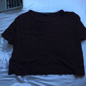 BRANDY MELVILLE MAROON RIBBED TOP