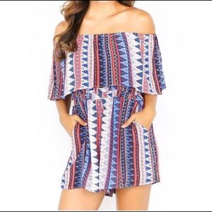 NWT Colorful, Summery, Off Shoulder Romper