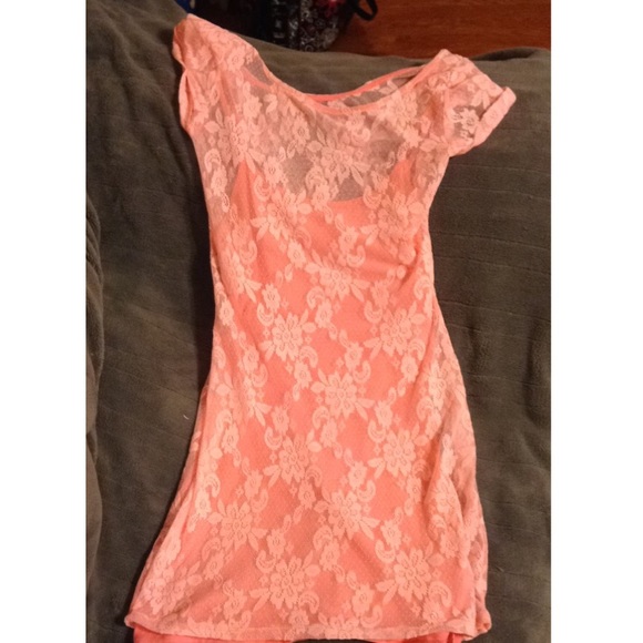 Peach Lace Dress