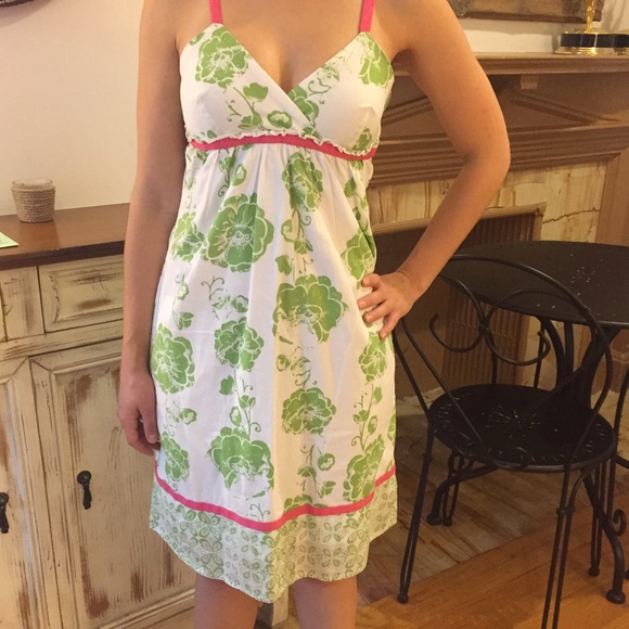 Roxy White and Green Sundress - Picture 2 of 4