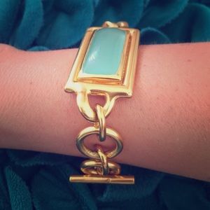 Julie Vos Gold plated bracelet Aqua 
Chalcedony