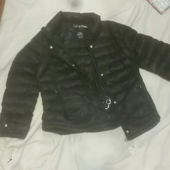 NWT Black Calvin Klein down puffer coat