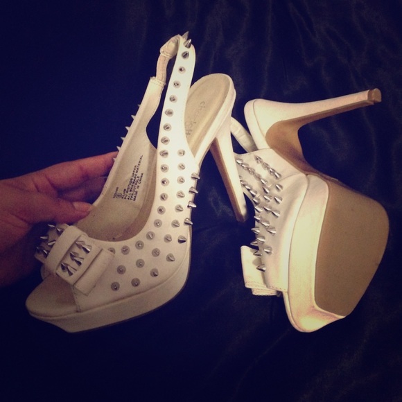 White spike heels Charlotte Russe size 8
