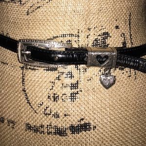 Brighton Black Croc Belt w/Heart Detail Sz Medium