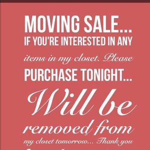 Moving Sale... Please purchase if interested.