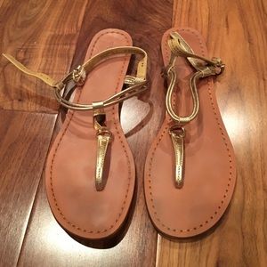 Gold coach sandals