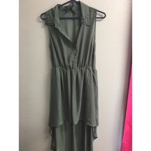 Green High-Low Dress