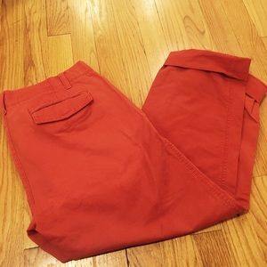 Banana Republic rust/ brick cropped chino pant