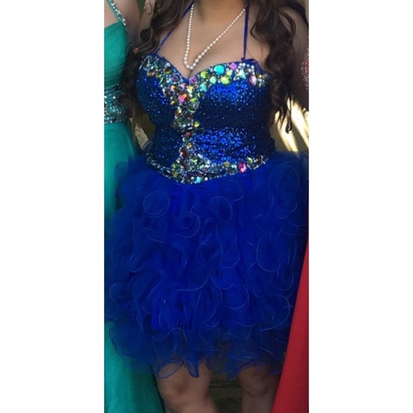 Blue Short Homecoming Dress