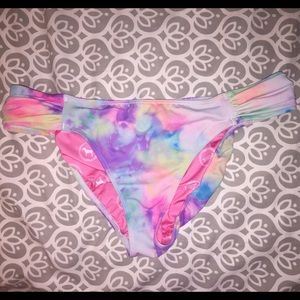 Multicolor tie dye bikini bottoms