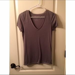 Gray V-Neck Top