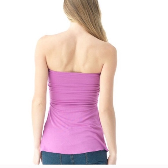 Sky purple medallion strapless blouse top xs new - Picture 4 of 4