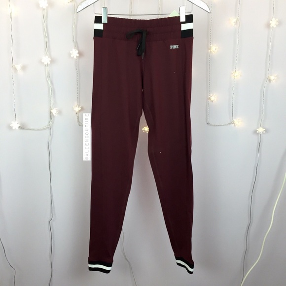 PINK Victoria's Secret Pants - VS Pink Maroon Ultimate Track Pants