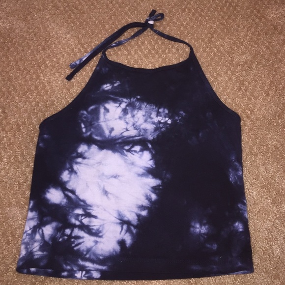 Brandy Melville Tops - Brandy Melville Blue tie dye halter top
