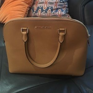 Michael Kors medium beige dome satchel
