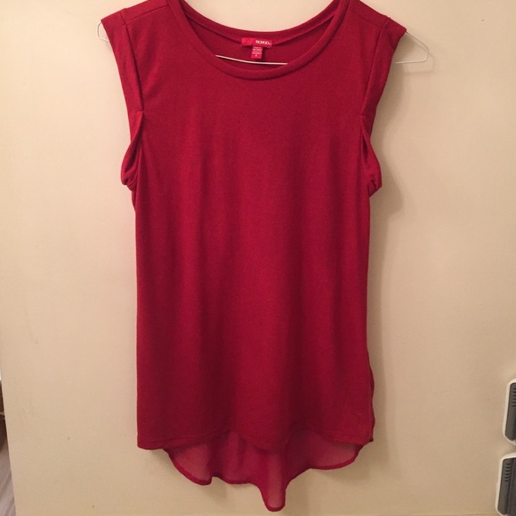 BONGO | Tops | Red Tank Half Sheer Back | Poshmark
