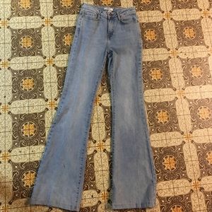 Light wash bell bottom jeans