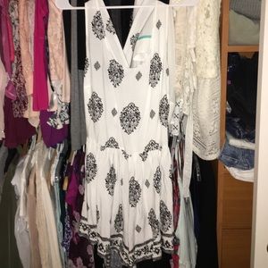 White and black romper