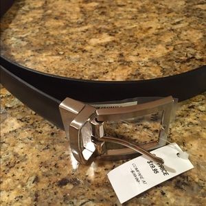 black belt made from genuine leather