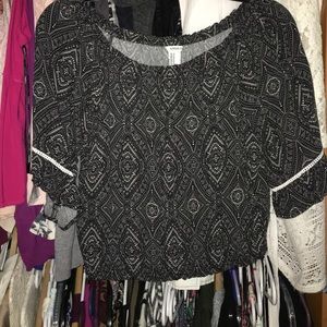 Black and white Aztec crop top