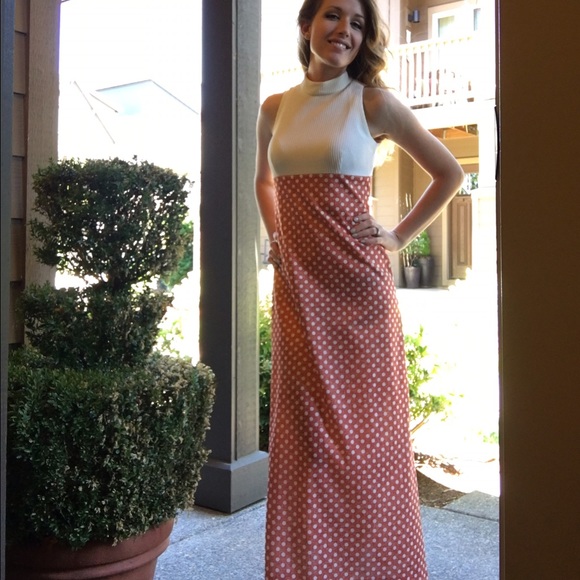 Vintage Polka Dot Long Dress