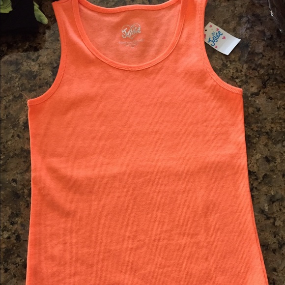Girls Justice bright orange tank NWT size 14