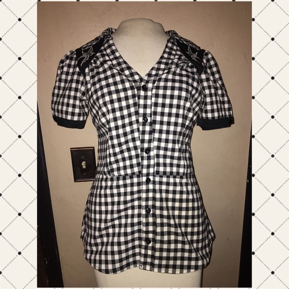 Rock Steady gingham button up blouse