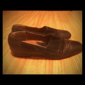 Giorgio Brutini snakeskin suede dress loafers
