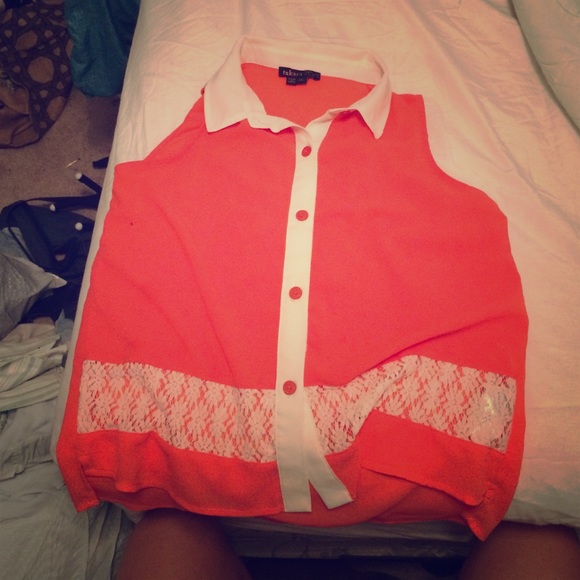 Orange-coral dress shirt