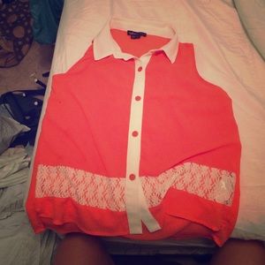 Orange-coral dress shirt