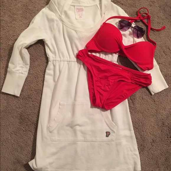 Hooded PINK brand swimsuit cover up