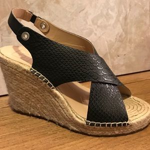 Like new Black wedge with cord weave heel by DV