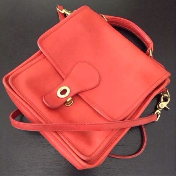 Authentic Coach red/orange cross body