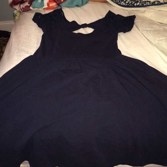 Cut out ball navy blue dress