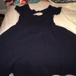 Cut out ball navy blue dress