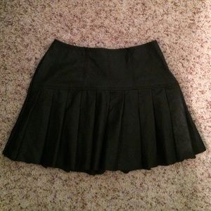faux black leather skirt