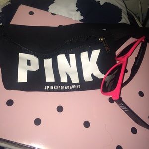 PINK STRETCH HIP PACK AND SUNGLASSES