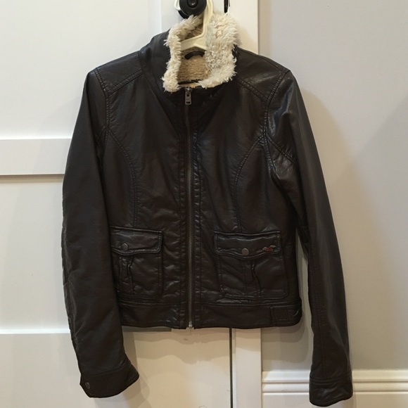 Hollister leather jacket