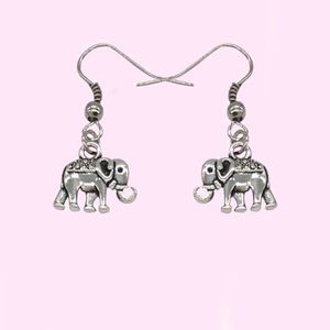 "Grayson" Elephant Earrings in Antiqued Silver