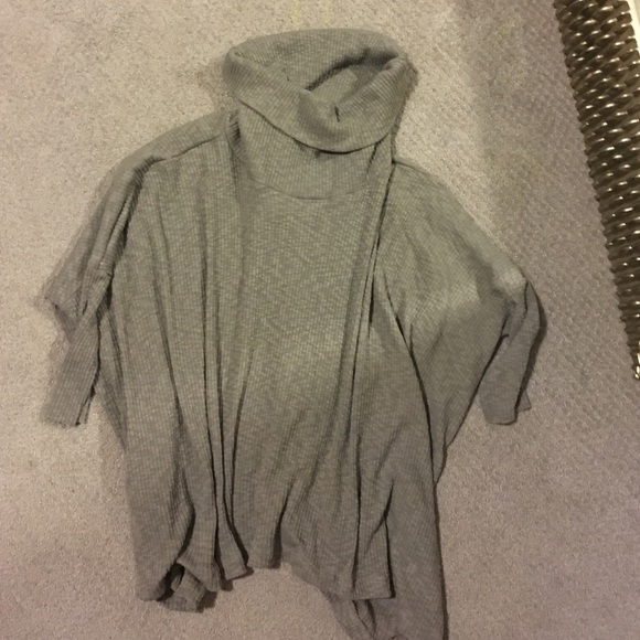 Free people taupe turtle neck with open back